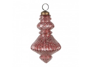 Christmas Bauble Set of 4 ? 8x15 cm Red Glass Christmas Tree Decorations - 8,00 cm