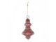 Christmas Bauble Set of 4 ? 8x15 cm Red Glass Christmas Tree Decorations - 8,00 cm Clayre & Eef