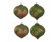 Christmas Bauble Set Of 4 ? 13x13 Cm Brown Green Glass Christmas Tree Decorations - (4) ? 15*15 cm Clayre & Eef