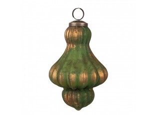 Christmas Bauble Set Of 4 ? 9/8 Cm Brown Green Glass Christmas Tree Decorations - (4) ? 8*15 cm