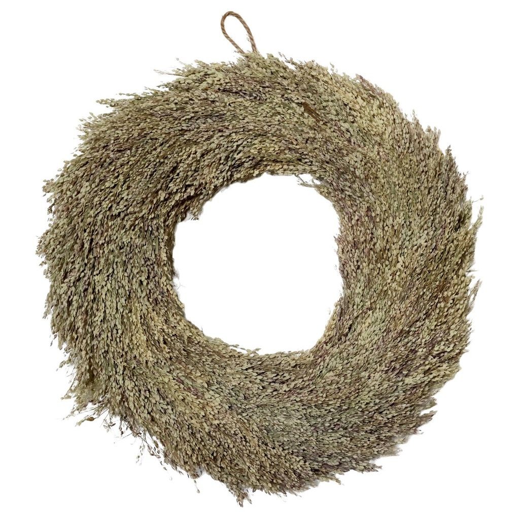 Přírodní dekorativní věnec s trávou Fleur - Ø 35 cm