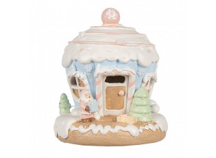 Cukrová perníková chaloupka s Led světýlky Gingerbread House - Ø 12*14 cm/ 3*AAA