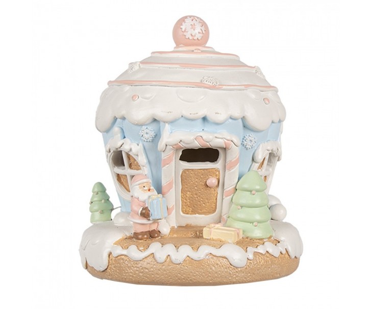 Cukrová perníková chaloupka s Led světýlky Gingerbread House - Ø 12*14 cm/ 3*AAA