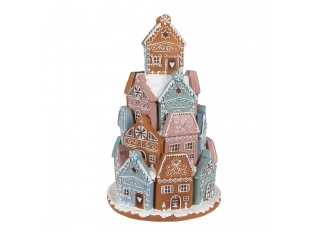 Svítící perníková věž z barevných chaloupek Gingerbread House - Ø 19*28 cm / 3*AAA