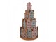 Svítící perníková věž z barevných chaloupek Gingerbread House - Ø 18*33 cm / 3*AAA