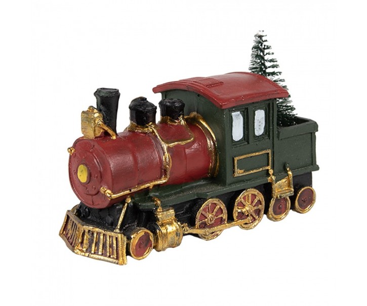 Decoration Train 11x5x7 Cm Red Green Plastic Christmas Decoration - 11*5*7 cm Clayre & Eef