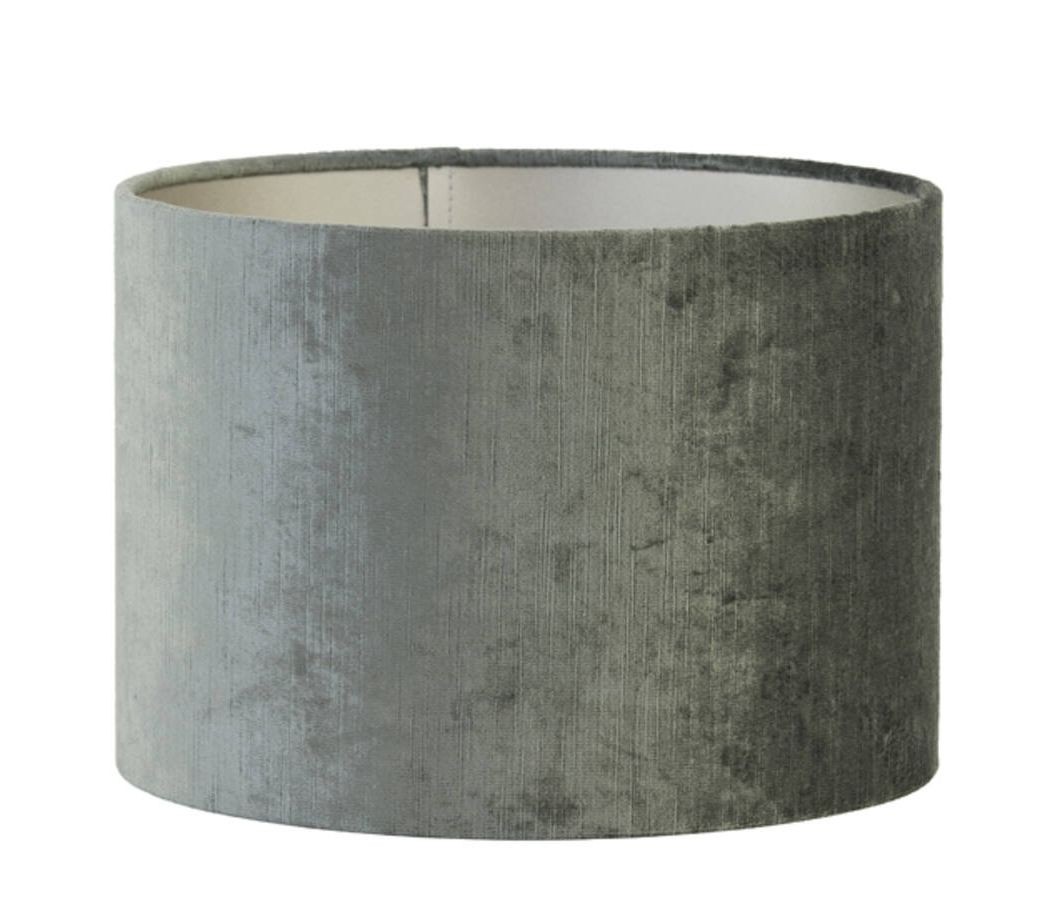 Šedé antracitové sametové stínidlo na lampu Gemstone - Ø 50* 38cm/ E27