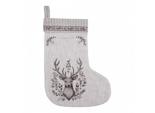 Béžová vánoční punčocha s jeleny Gentle Wilderness - 30*1*40 cm