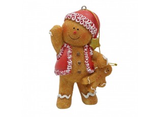 Hnědá vánoční ozdoba Perníček Gingerbread - 6*4*9 cm