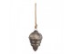 Christmas Bauble ? 10x15 Cm Silver Colored Brown Glass - 10,00 cm Clayre & Eef