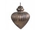 Zlatohnědá vintage skleněná vánoční ozdoba - 8*10 cm Clayre & Eef