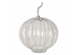 Transparentní skleněná dýně Pumpkin s korálky XL - Ø 25*33 cm 