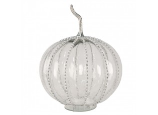 Transparentní skleněná dýně Pumpkin s korálky XL - Ø 25*33 cm 