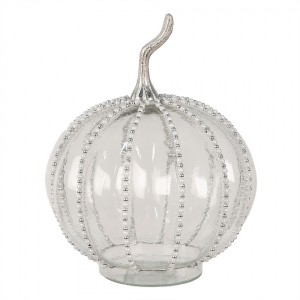 Transparentní skleněná dýně Pumpkin s korálky M - Ø 15*19 cm 