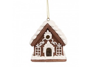 Závěsná svítící ozdoba perníková chaloupka Gingerbread House - 8*6*9 cm