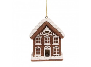 Závěsná svítící ozdoba perníková chaloupka Gingerbread House - 9*6*10/21 cm