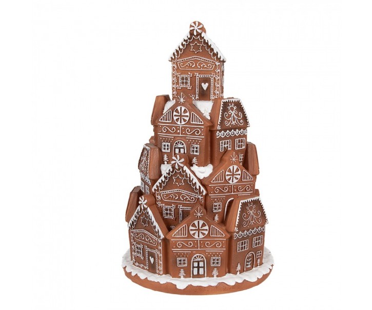 Svítící perníková věž z chaloupek Gingerbread House - Ø 18 * 28 cm/ 3*AAA