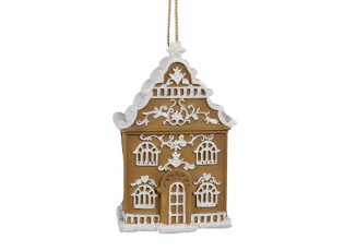 Závěsná vánoční ozdoba perníková chaloupka Gingerbread House - 6*4*9 cm