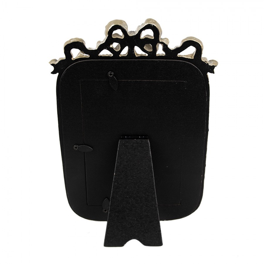 Modrý fotorámeček s ornamenty a mašlí - 17*2*24 cm / 10*15 cm