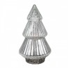Stříbrný skleněný dekorační svítící stromek LED Tree - Ø 13*23 cm 