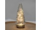 Stříbrný skleněný dekorační svítící stromek LED Tree - Ø 11*24 cm 