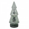 Stříbrný skleněný dekorační svítící stromek LED Tree - Ø 7*16 cm 