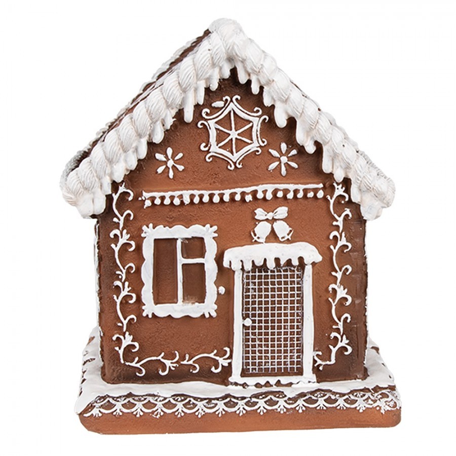 Vánoční perníková chaloupka s Led světýlky Gingerbread House - 13*13*15 cm / 3*AAA Clayre & Eef