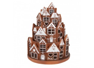Svítící perníková věž z chaloupek Gingerbread House - Ø 21 * 26 cm/ 3*AAA