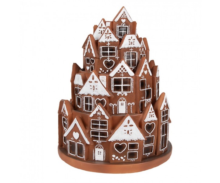 Svítící perníková věž z chaloupek Gingerbread House - Ø 21 * 26 cm/ 3*AAA