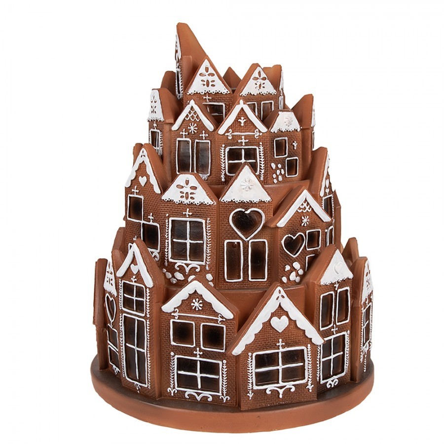 Svítící perníková věž z chaloupek Gingerbread House - Ø 21 * 26 cm/ 3*AAA