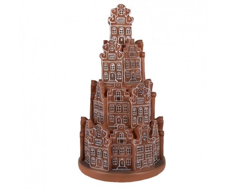 Svítící perníková věž z chaloupek Gingerbread House - Ø 18 * 33 cm/ 3*AAA