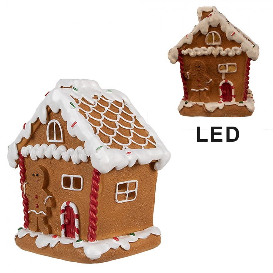 Vánoční perníková chaloupka s Led světýlky Gingerbread House - 11*9*13 cm