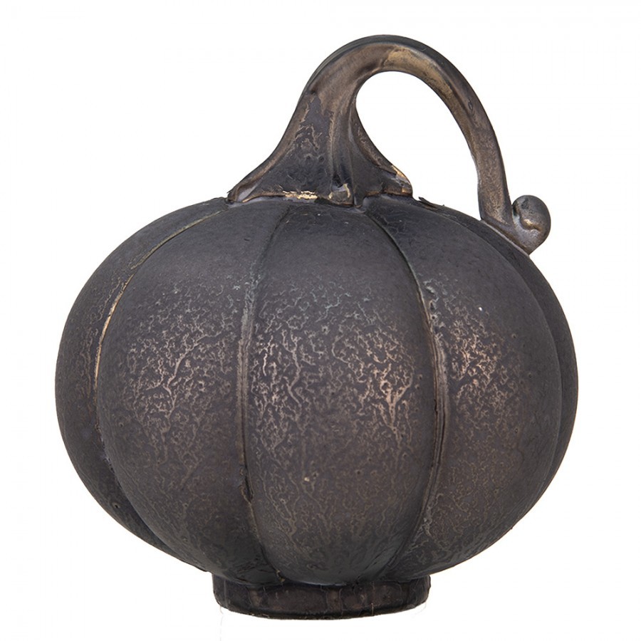 Šedá skleněná dekorace dýně Pumpkin - Ø 15 * 16 cm