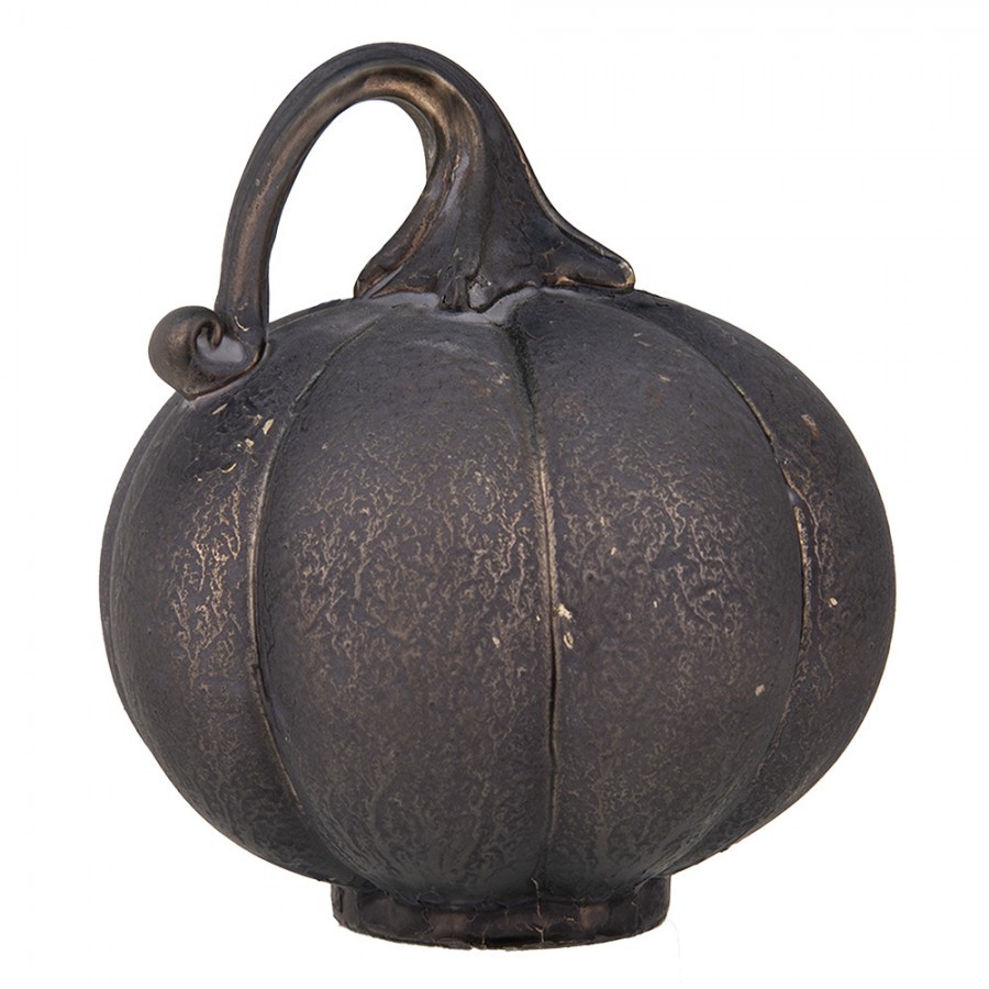Šedá skleněná dekorace dýně Pumpkin - Ø 15 * 16 cm