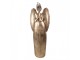 Zlatá antik kovová dekorace anděl v životní velikosti Christmas Angel - 74*31*204 cm
