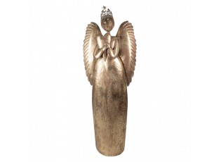 Zlatá antik kovová dekorace anděl v životní velikosti Christmas Angel - 74*31*204 cm