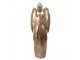 Zlatá antik kovová dekorace anděl v životní velikosti Christmas Angel - 62*25*169 cm
