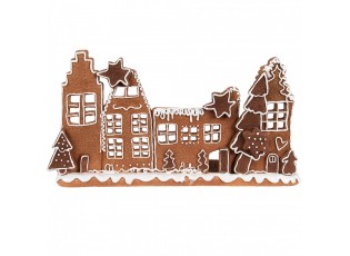Svícen perníkové městečko na 4 čajové svíčky Gingerbread House - 27*9*15 cm