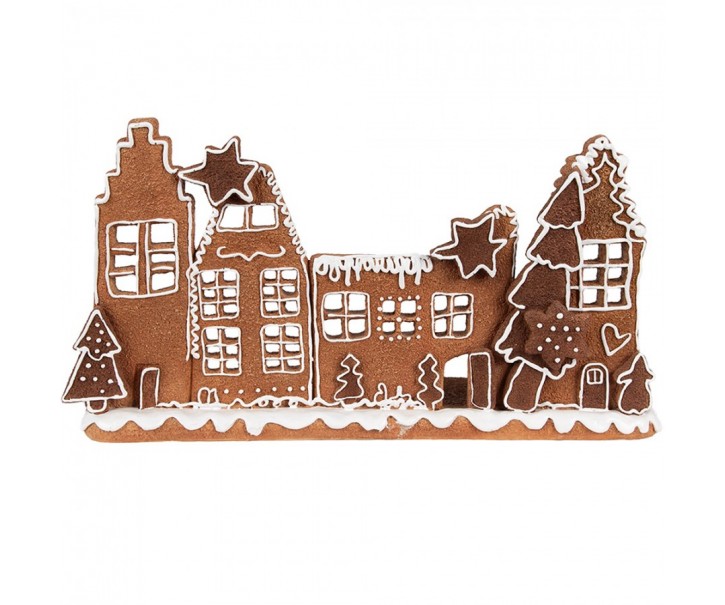 Svícen perníkové městečko na 4 čajové svíčky Gingerbread House - 27*9*15 cm