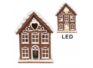 Vánoční perníková chaloupka s Led světýlky Gingerbread House - 17*10*22 cm