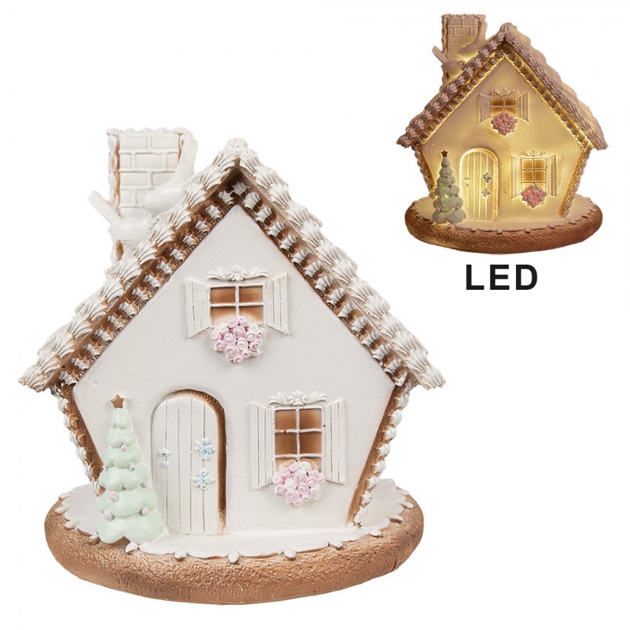 Cukrová perníková chaloupka s Led světýlky Gingerbread House - 17*16*17 cm / 3*AAA