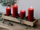 Hnědý antik dřevěný adventní svícen Advent Candle - 49*14*9 cm