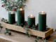 Hnědý antik dřevěný adventní svícen Advent Candle - 49*14*9 cm