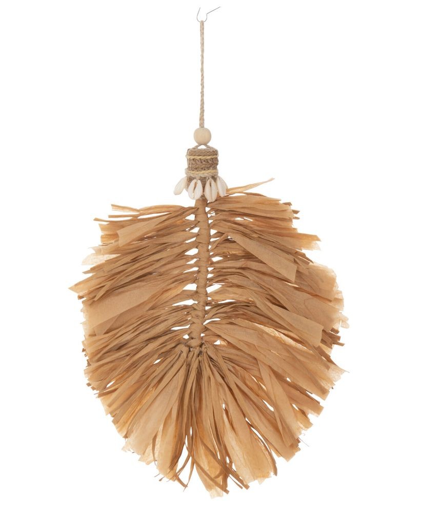 Přírodní závěsná dekorace ve tvaru listu Raffia - 25*4*27/ 35 cm