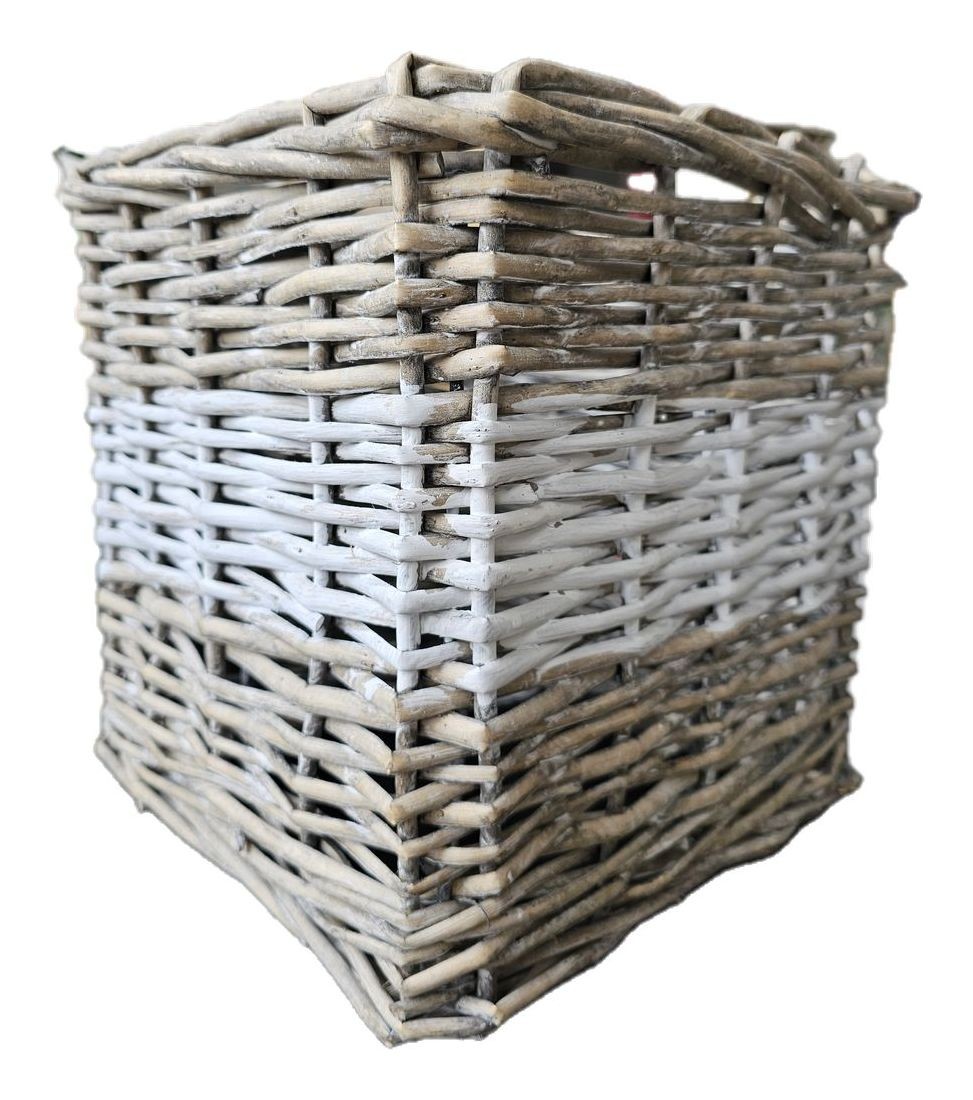 Hnědé antik hranaté ratanové stínidlo - 25*25*25 cm / E27
