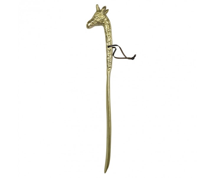 Zlaté kovové obouvadlo s hlavou žirafy Giraffe - 52 cm