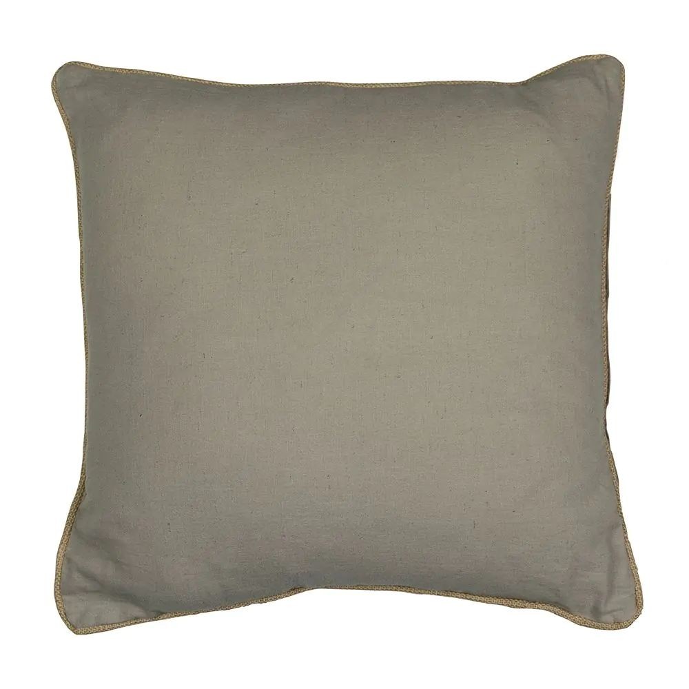 Šedý plátěný polštář s jutovým lemováním Jutei - 45*15*45 cm 