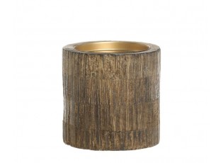 Dřevěný sloupovitý svícen na širokou svíčku Mango Wood M - Ø 10*10 cm