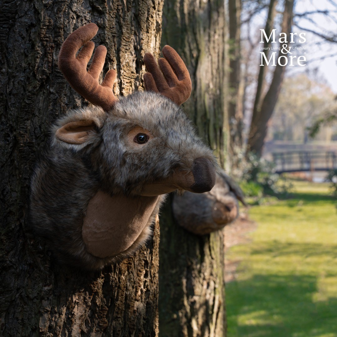 Nástěnná plyšová dekorace hlava jelen Cuddly Deer - 44*30*34cm