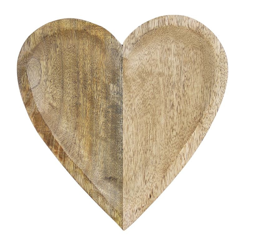 Miska ve tvaru srdce z mangového dřeva Mango Heart - 25*25*2,5 cm